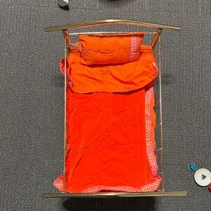 American Girl Orange Doll Bedding Set and Bed